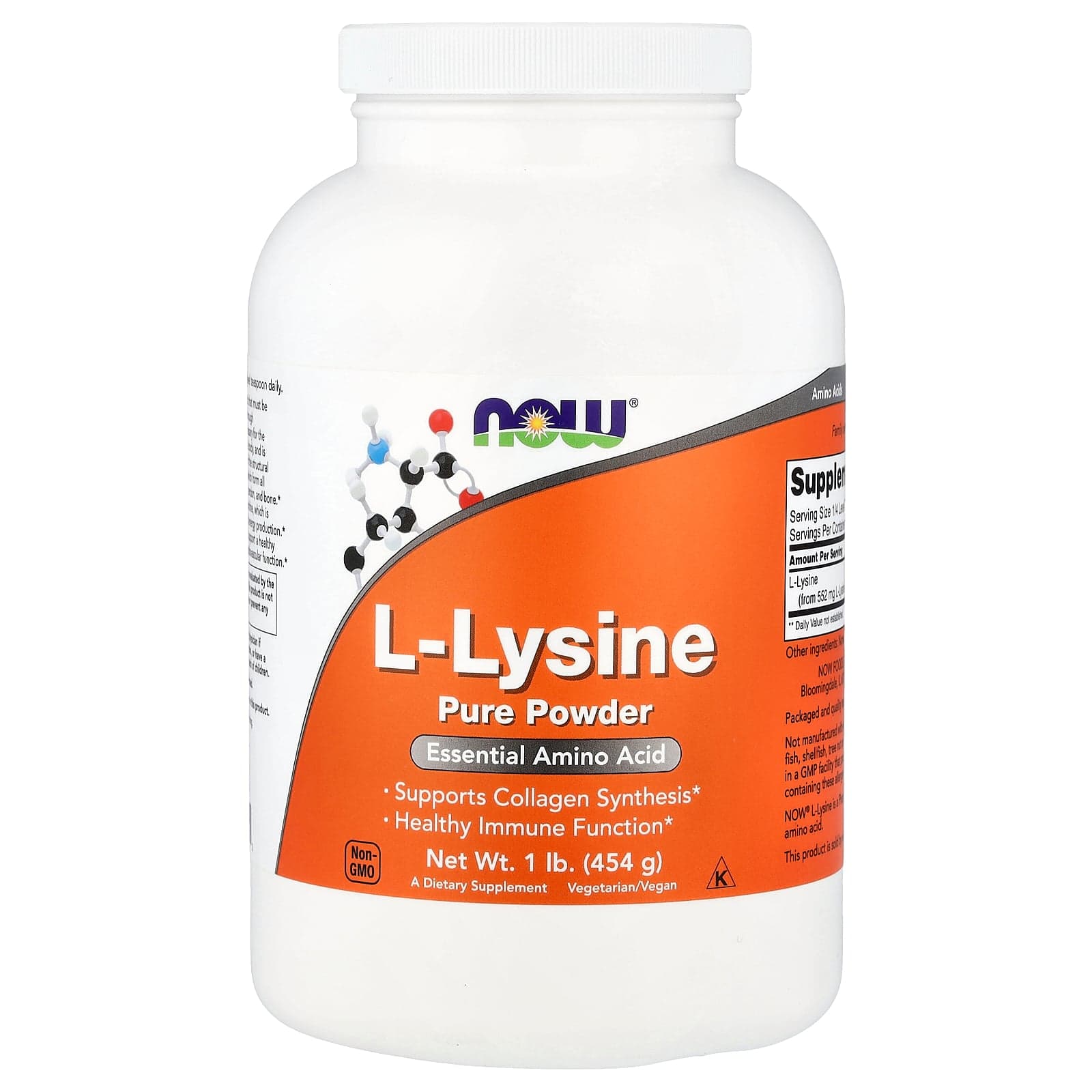L-Lysine Polvo 454g - NOW Foods