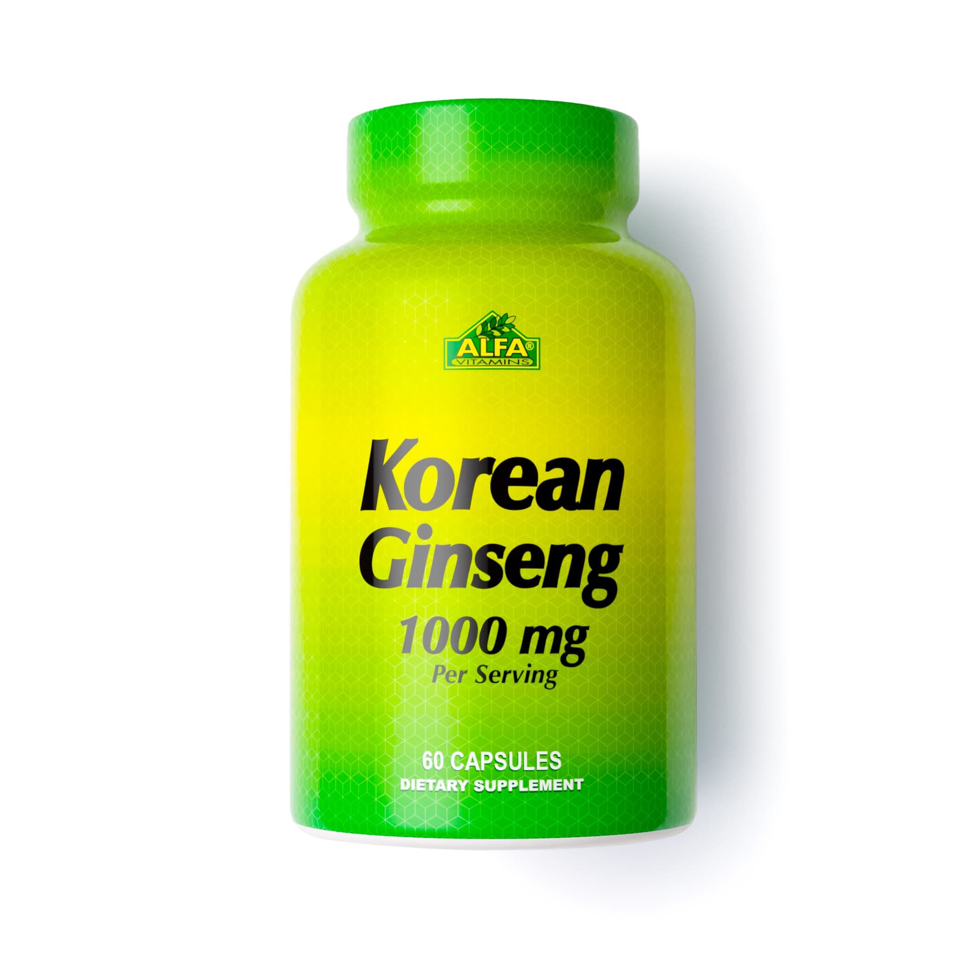 Korean Ginseng 1000mg 60 Capsulas - ALFA VITAMINS