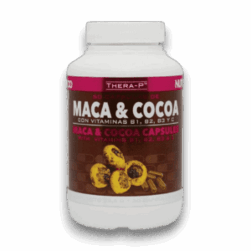 Maca y Cocoa con Vitaminas B1, B2, B3 y C 60 Cápsulas - THERA-P