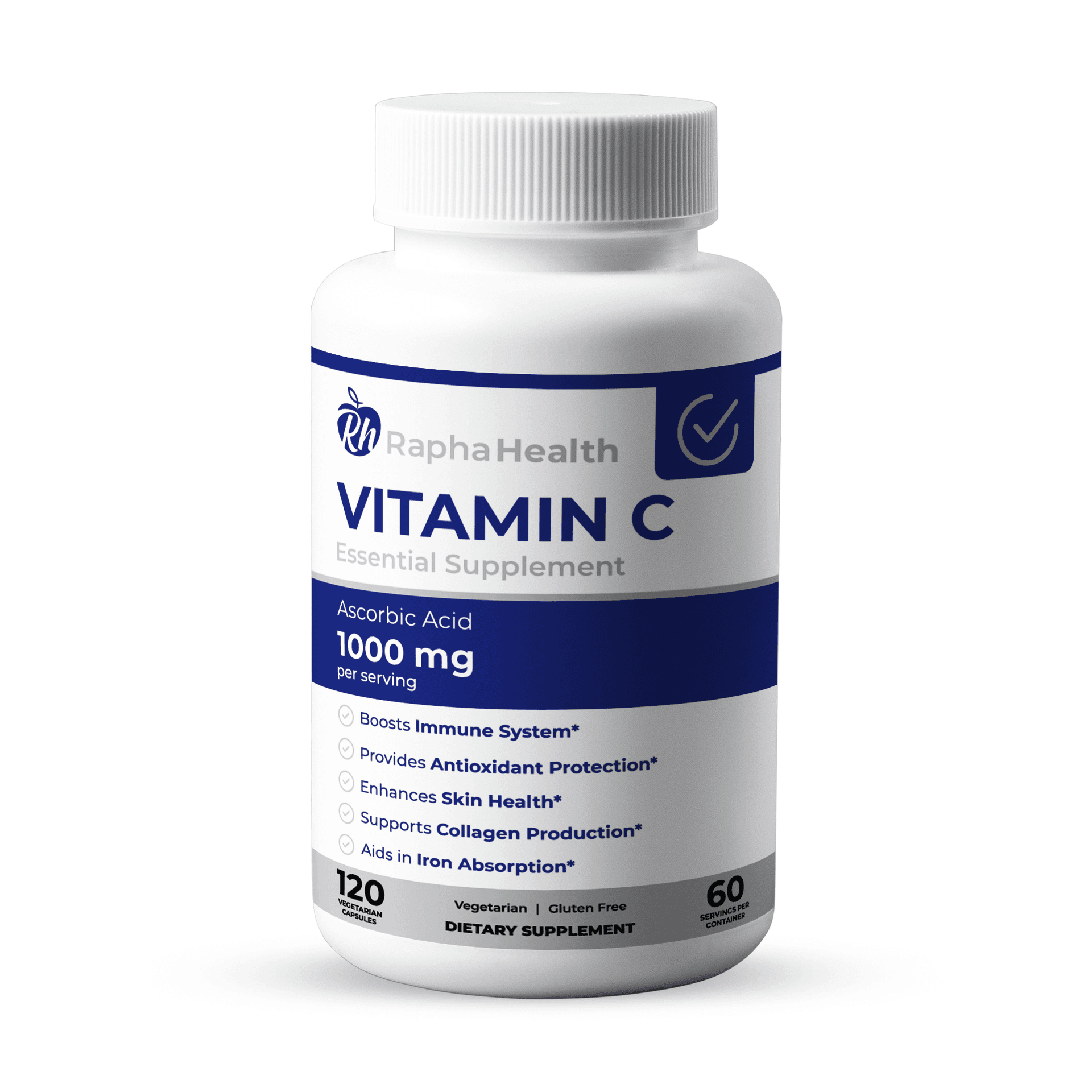 Vitamina C y Rosa Silvestre 120 Cápsulas Vegetarianas - Rapha Health