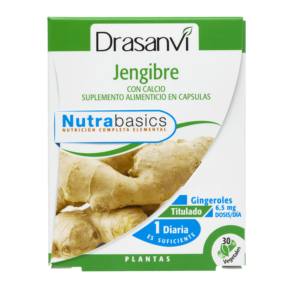 Jengibre con calcio 30 Cápsulas. Drasanví