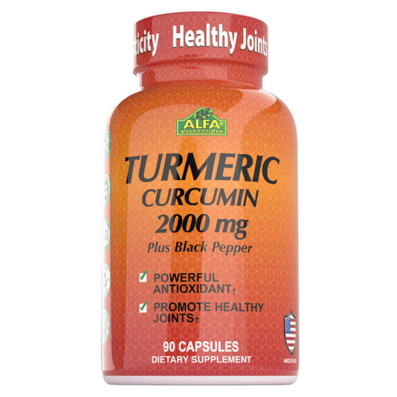 Turmeric Plus Black Pepper 2000mg 90 Capsulas - ALFA VITAMINS