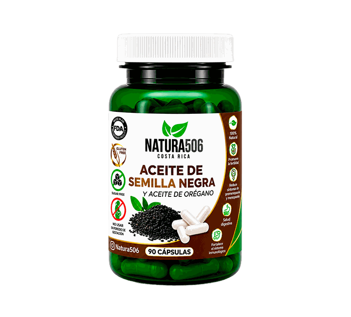 Aceite de Semilla Negra y Aceite de Orégano 90 cápsulas - Natura506