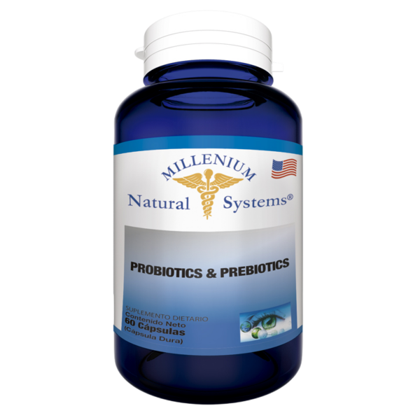 Probiotics y Prebiotics 60 cápsulas. Millenium