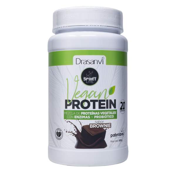 Proteína Vegana Brownie 600 g Sport Live. Drasanvi