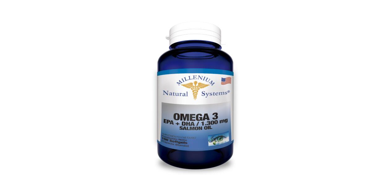 Omega 3 de Salmon 1300mg 100 Softgels - Millenium Natural Systems