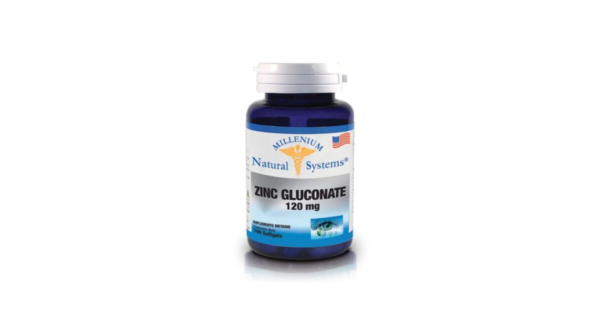 Zinc Gluconate 120mg 100 Softgels - Millenium Natural Systems