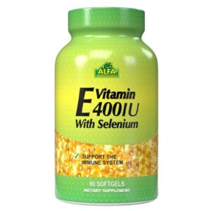 Vitamina E 400IU con Selenio 90 Softgels - ALFA VITAMINS