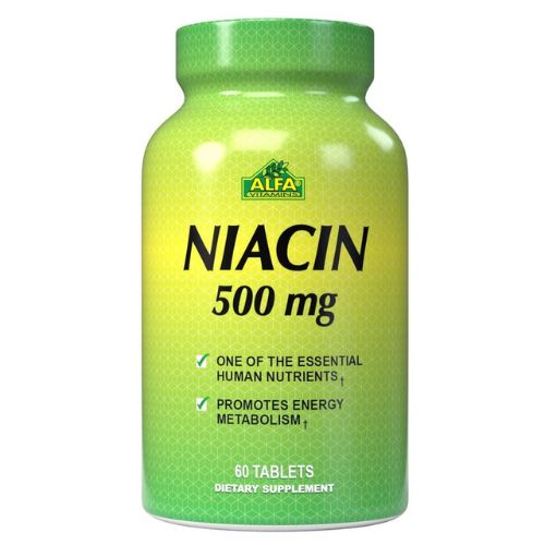 Niacin 500mg 60 Tabletas - ALFA VITAMINS