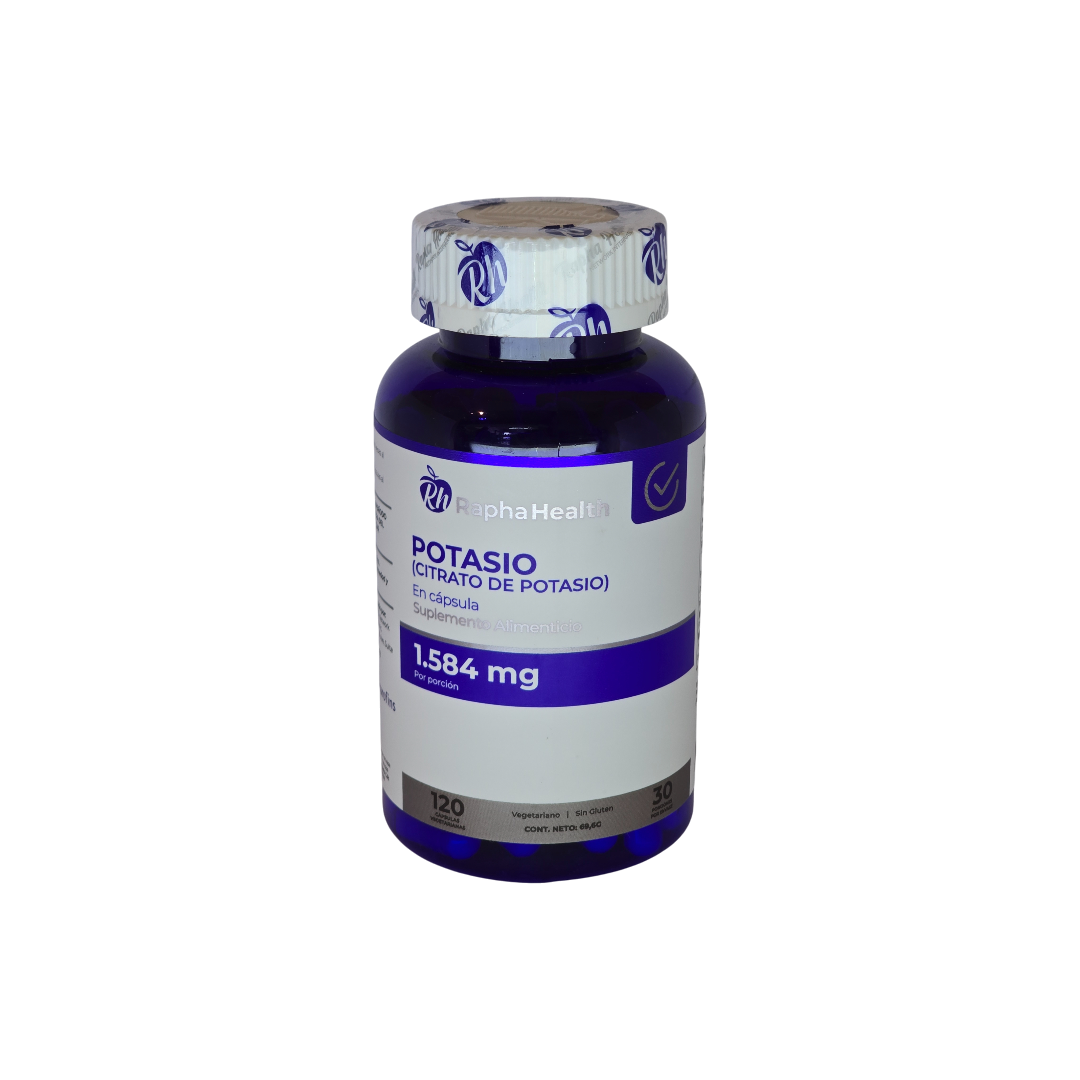Potasio (Citrato de Potasio) 1,584 mg 120 Cápsulas Vegetarianas - Rapha Health