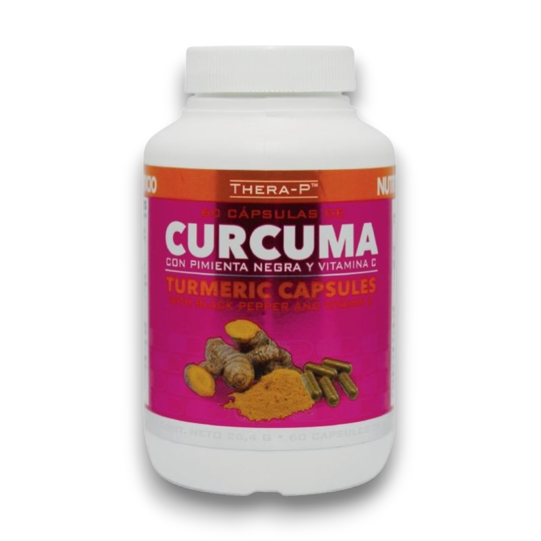 Curcuma con Pimienta Negra y Vitamina C 60 Cápsulas - THERA-P