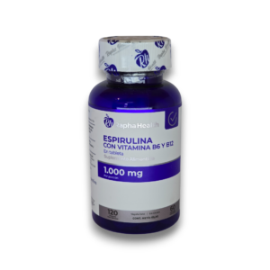 Espirulina con Vitamina B6 y B12 (1,000 mg) 120 Cápsulas Vegetarianas - Rapha Health