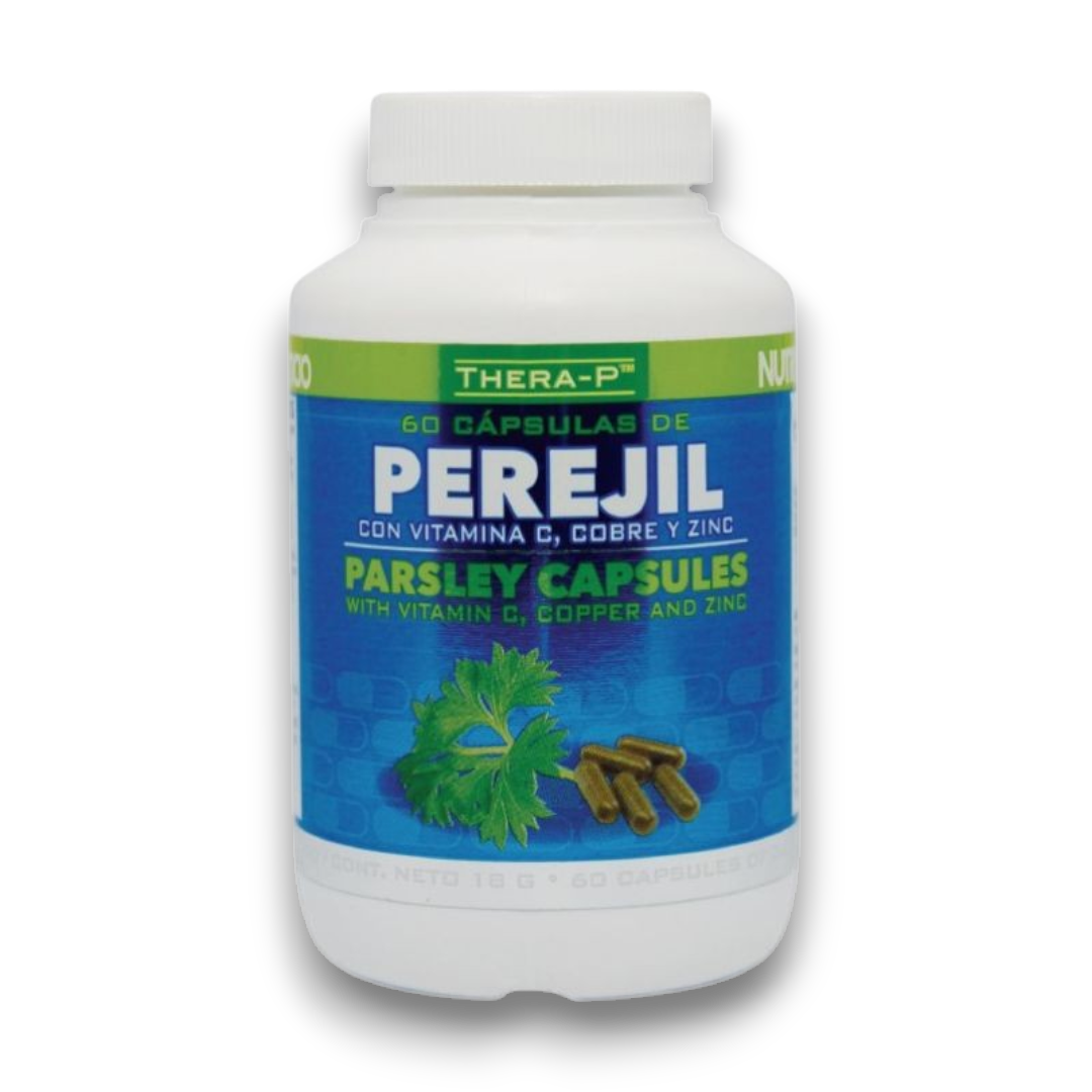 Perejil con Vitamina C, Cobre y Zinc 60 Cápsulas - THERA-P