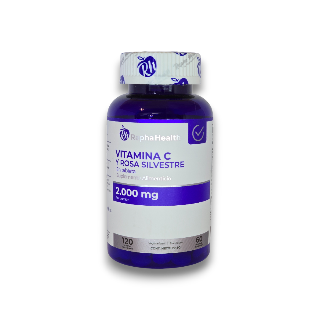 Vitamina C y Rosa Silvestre 120 Cápsulas Vegetarianas - Rapha Health