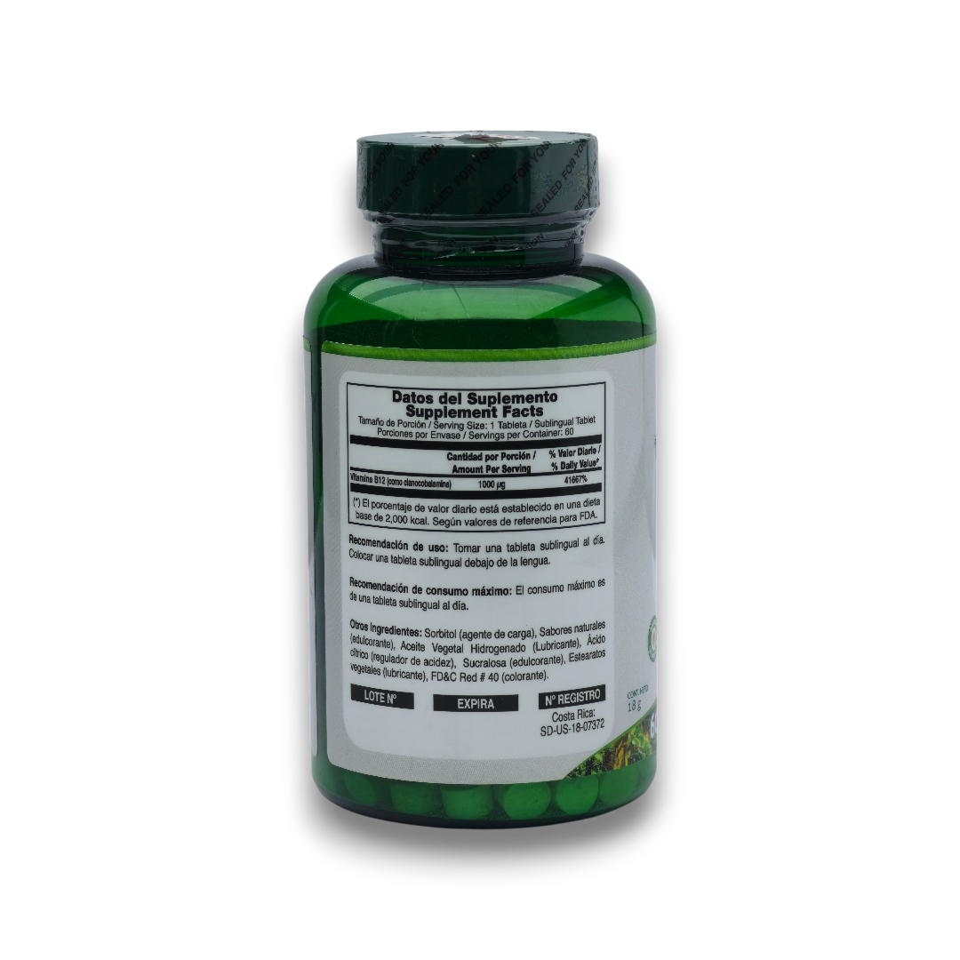 Vitamina B12 1000 µg Sublingual - BestLife Healthy Solutions - Imagen 3